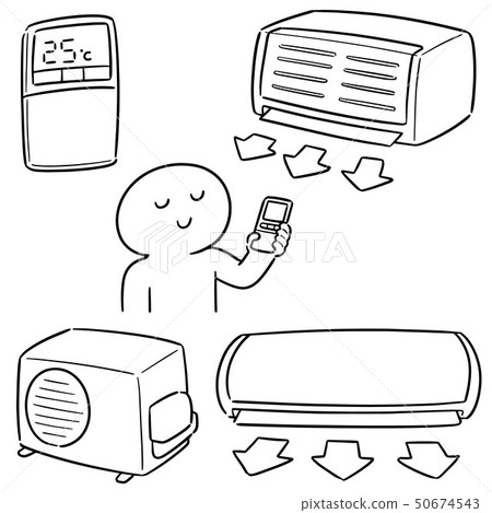 vector set of air conditioner 50674543