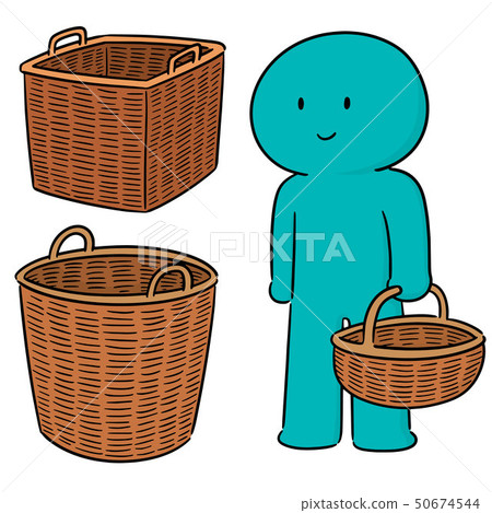 vector set of wicker basket 50674544
