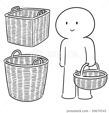 vector set of wicker basket 50674545