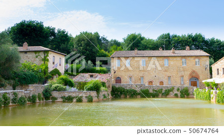 Bagno Vignoni main square view, Tuscany, Italy Bagno Vignoni main square view, Tuscany, Italy 50674764