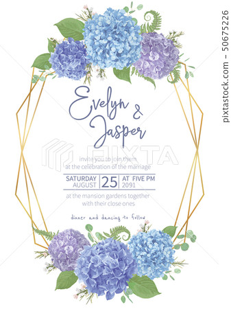 Wedding, watercolor flower card.Leaves, blooming Wedding, watercolor flower card.Leaves, blooming 50675226