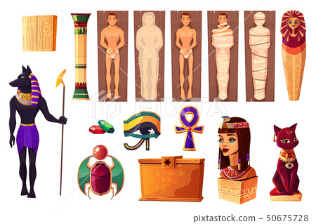 Egyptian attributes of culture and religion set Egyptian attributes of culture and religion set 50675728