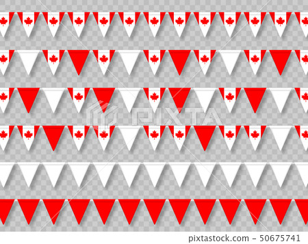 Set of Canada bunting flags in traditional colors. 50675741