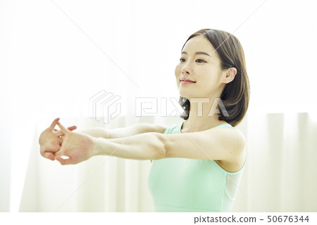 Stretching, exercise, fitness, young woman Stretching, exercise, fitness, young woman 50676344