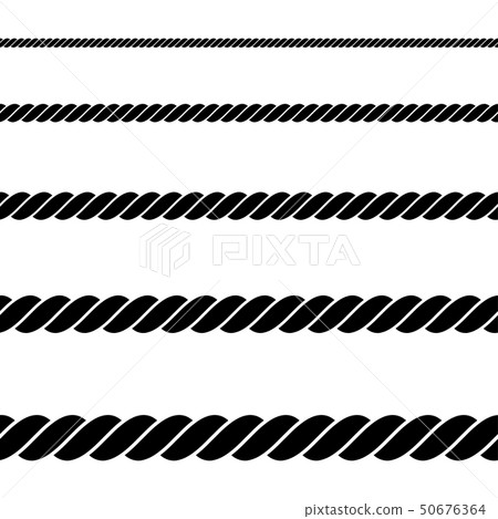 Seamless of black rope on white background 50676364