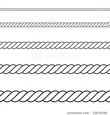 Seamless of black rope on white background 50676366