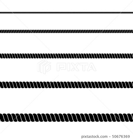 Seamless of black rope on white background 50676369