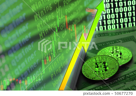 Zambia flag and cryptocurrency growing trend with Zambia flag and cryptocurrency growing trend with 50677270