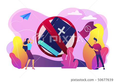 Atheistic world view concept vector illustration. 50677639