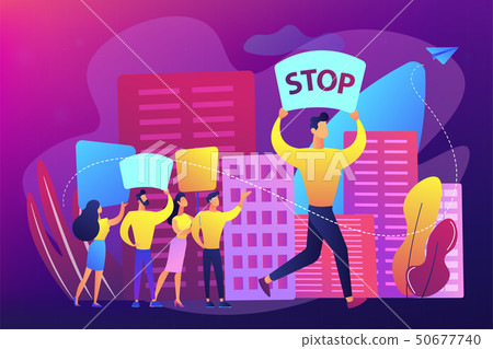 Mass meeting concept vector illustration. 50677740