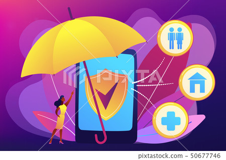 On-demand insurance concept vector illustration. 50677746