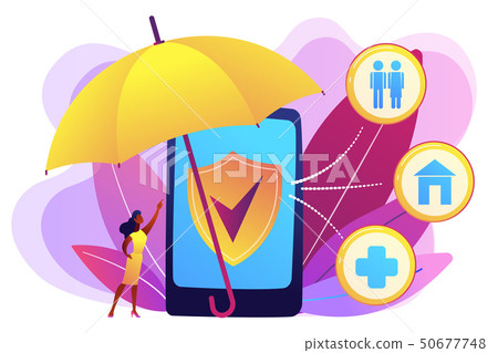 On-demand insurance concept vector illustration. 50677748