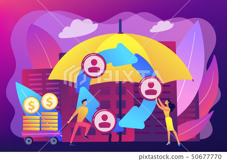 Peer-to-Peer insurance concept vector illustration. 50677770