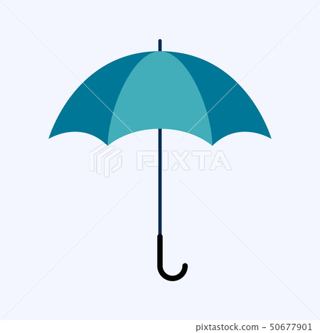 Blue umbrella flat style - Stock Illustration [50677901] - PIXTA