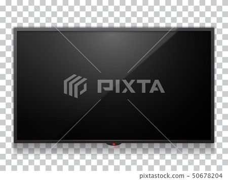 Realistic computer monitor display or smart TV mock up vector illustration.  50678204