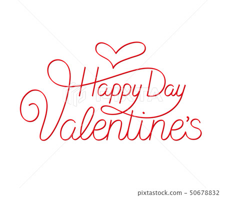 Happy Valentines Day In Calligraphy Calligraphy Lettering Happy Valentines Day - Stock Illustration [50678832]  - Pixta