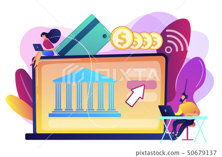 Open banking platform concept vector illustration. 50679137
