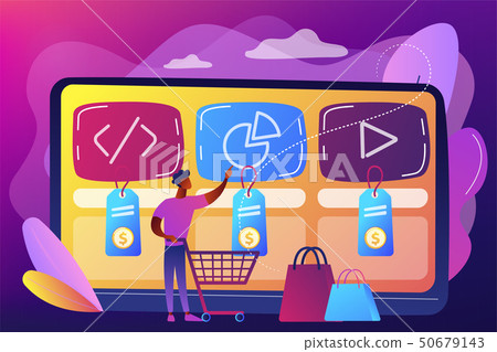 Digital service marketplace concept vector illustration. 50679143