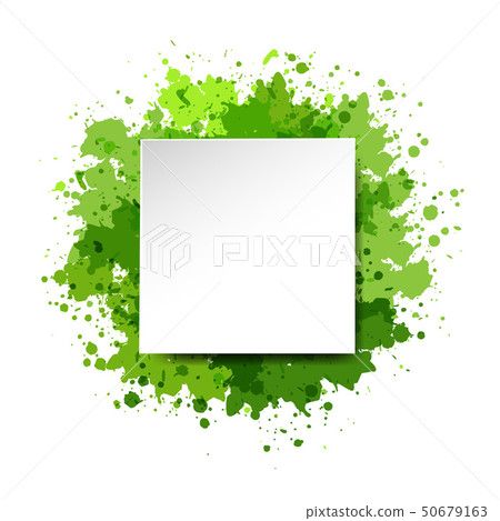 Watercolor Blot And Banner White Background 50679163
