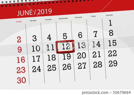 Calendar june 2019, 12, wednesday 50679664