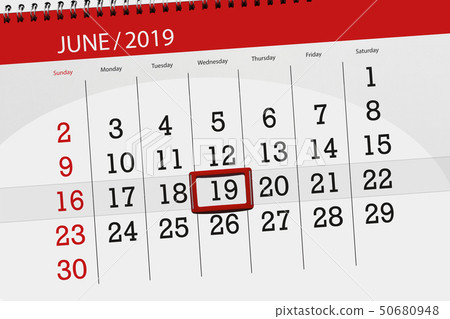 Calendar june 2019, deadline day, 19, wednesday 50680948