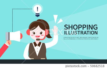 Customer Center Inquiry Shopping Illustration Banner 50682518