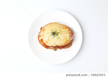 Croquettes sandwich sandwich pan white background 50683955