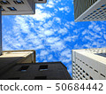 Blue sky peeping from between buildings 50684442