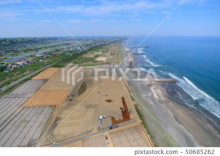 Olympic surfing venue Aerial view of Fisagasaki coast 50685262