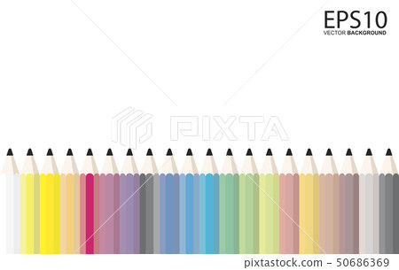 Colorful pencils on white background template. 50686369