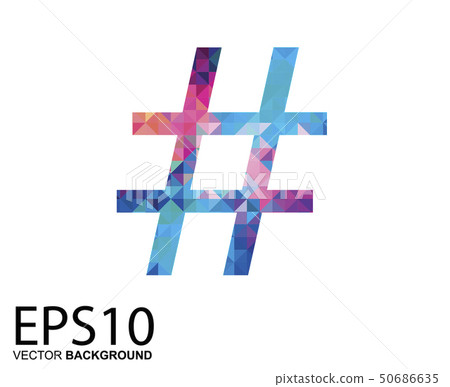 colorful hashtag icon isolated on white colorful hashtag icon isolated on white 50686635