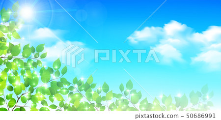 Fresh green sky landscape background - Stock Illustration [50686991 ...