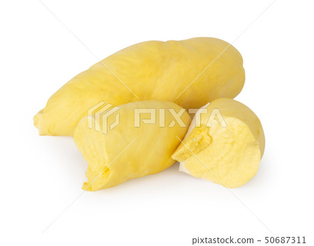 Ripe durian fruit isolated on white background 50687311