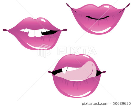 Female lip gestures set 50689630
