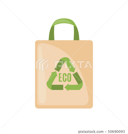 Eco Bag icon in flat style Isolated on white. - Stock Illustration ...