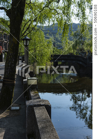 Kinosaki Onsen willow and drum bridge Kinosaki Onsen willow and drum bridge 50690108