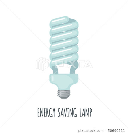 Energy saving Light Bulb Icon in flat style. - Stock Illustration ...