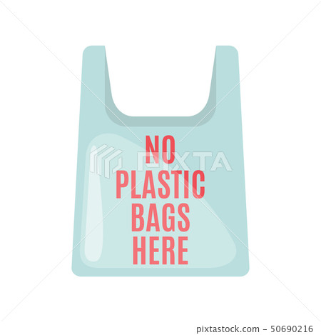 Say no to plastic bag icon in flat style. 50690216