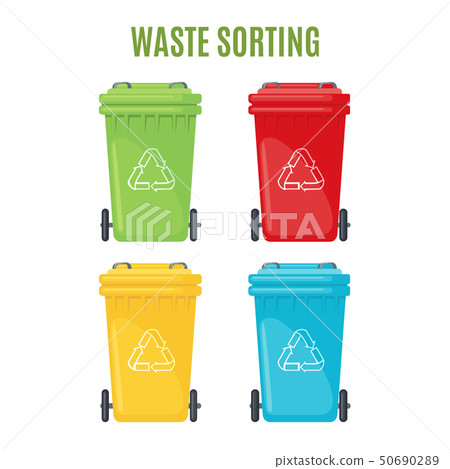 Set of trash cans for separate garbage icons. Set of trash cans for separate garbage icons. 50690289
