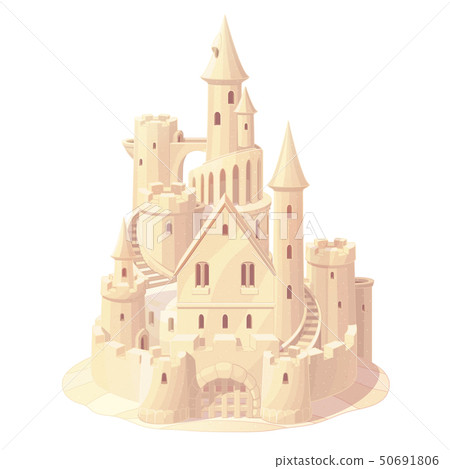 vector fantasy castle sand, sandcastle 50691806
