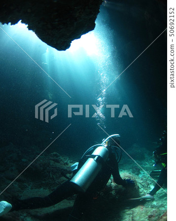 Diving underwater cave Okinawa 50692152