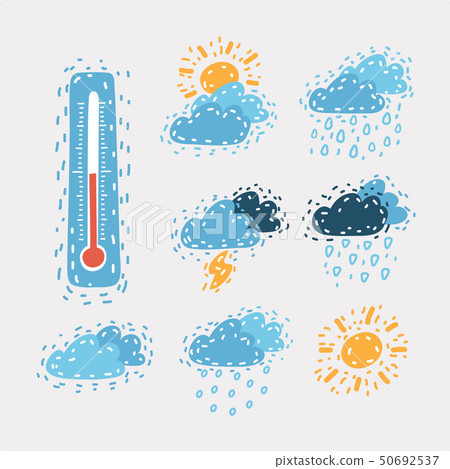 Modern weather icons set. - Stock Illustration [50692537] - PIXTA