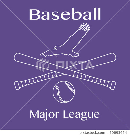 Baseball bats, ball and eagle Vector illustration 50693654