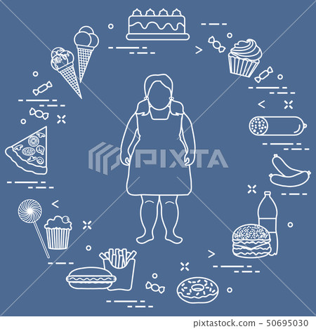 Harmful eating habits and fat girl Harmful eating habits and fat girl 50695030
