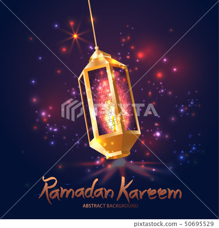 Ramadan Kareem islamic illustration with 3d cute lantern. 50695529