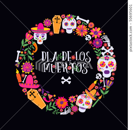 Day Of The Dead Dia De Los Muertos Banner Stock