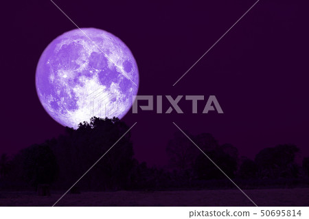 full Thunder moon on night sky back over 50695814