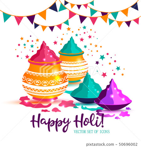 Indian Festival Of Happy Holi colorful Background Illustration. Indian Festival Of Happy Holi colorful Background Illustration. 50696002