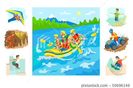Rafting on Nature and Extreme Sports Performers Rafting on Nature and Extreme Sports Performers 50696148