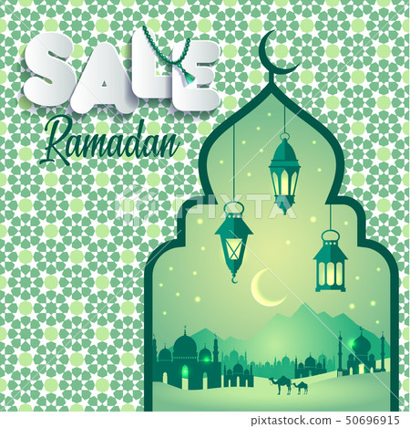 Vector Illustration Ramadan Sale. Banner, discount, label, sale, greeting card, of Ramadan Kareem 50696915
